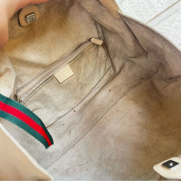 GUCCI Beige Y2K Vintage Slouchy Tote Drawstring Shoulder Bag Jackie Sherry Line - Picture 10 of 13